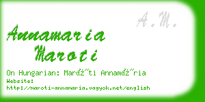 annamaria maroti business card